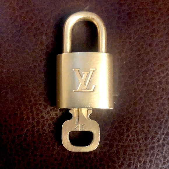 Authentic LOUIS VUITTON Brass Padlock with Matching Key (LV Lock Number  Varies)